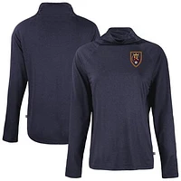 Women's Cutter & Buck  Navy Real Salt Lake Coastline Epic Comfort Eco Recycled Funnel-Neck Top