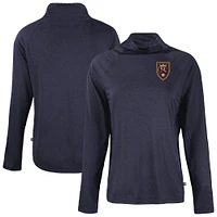 Women's Cutter & Buck  Navy Real Salt Lake Coastline Epic Comfort Eco Recycled Funnel-Neck Top