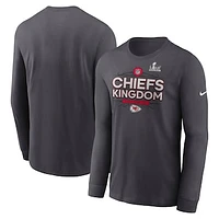 Men's Nike  Anthracite Kansas City Chiefs Super Bowl LIX Local Long Sleeve T-Shirt