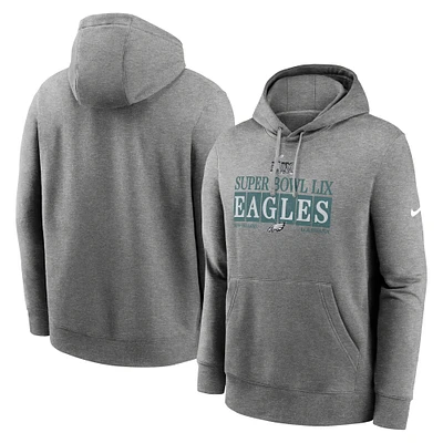 Men's Nike  Heather Gray Philadelphia Eagles Super Bowl LIX NOLA Inspired Pullover Hoodie