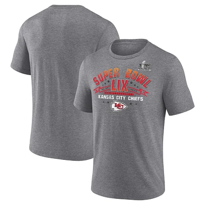 Men's Fanatics  Heather Gray Kansas City Chiefs Super Bowl LIX Made It Tri-Blend T-Shirt