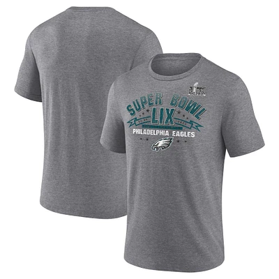 Men's Fanatics  Heather Gray Philadelphia Eagles Super Bowl LIX Made It Tri-Blend T-Shirt