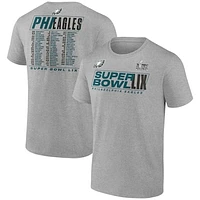 Men's Fanatics  Heather Gray Philadelphia Eagles Super Bowl LIX Roster T-Shirt