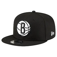 Men's New Era  Black Brooklyn Nets 9FIFTY Snapback Hat