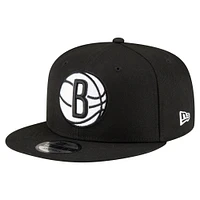 Men's New Era  Black Brooklyn Nets 9FIFTY Snapback Hat