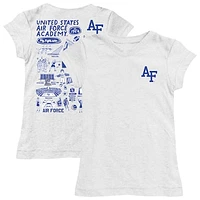 Girls Youth Vive La Fete  White Air Force Falcons Impressions Artwork Fitted T-Shirt