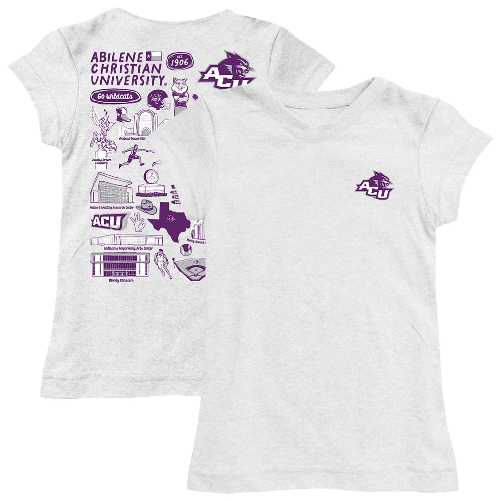Girls Youth Vive La Fete Abilene Christian University Wildcats Impressions Artwork Fitted T-Shirt