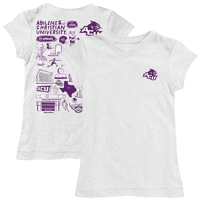 Girls Youth Vive La Fete Abilene Christian University Wildcats Impressions Artwork Fitted T-Shirt