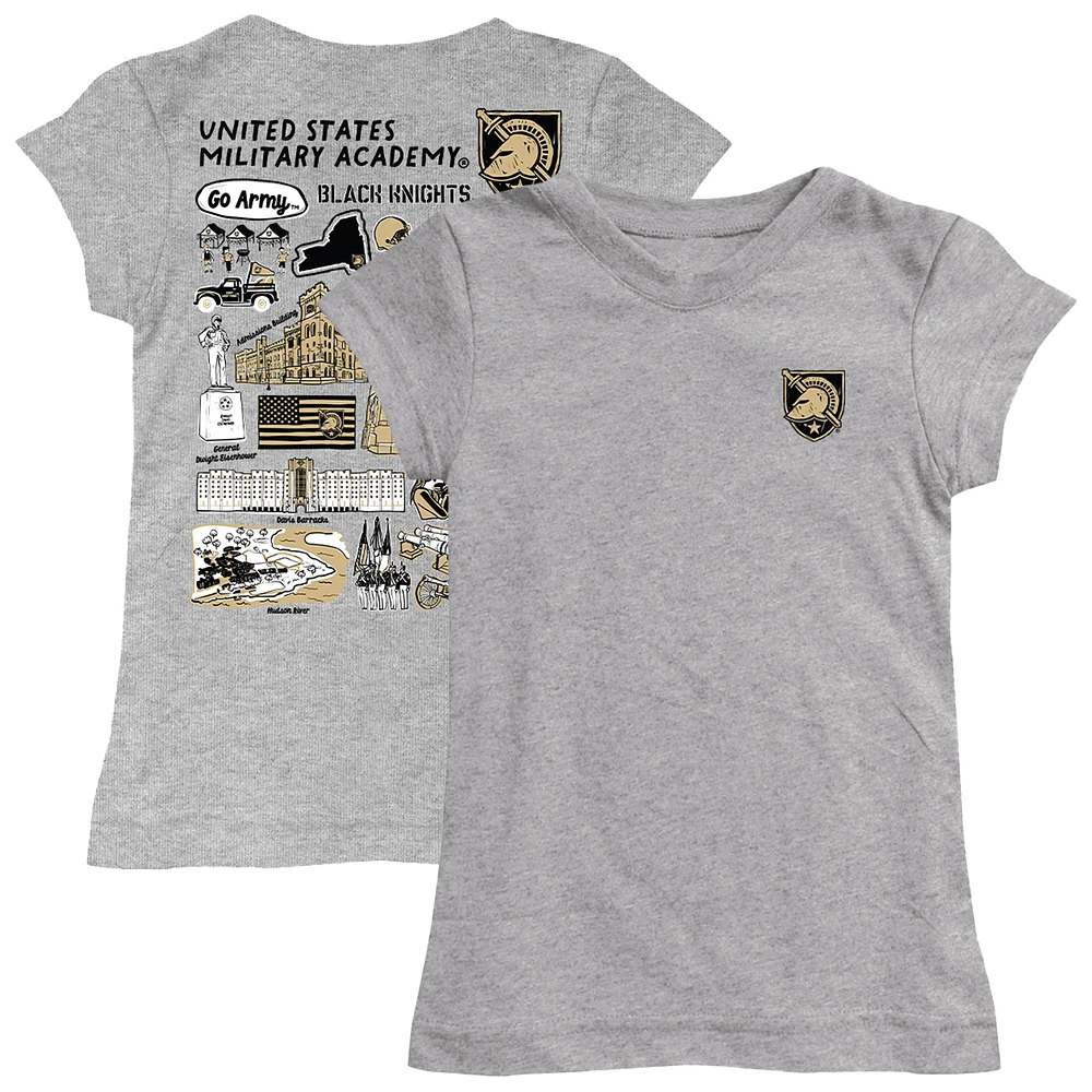 Youth Vive La Fete Heather Gray Army Black Knights Impressions Artwork Fitted T-Shirt