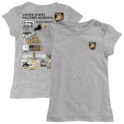 Youth Vive La Fete  Heather Gray Army Black Knights Impressions Artwork Fitted T-Shirt