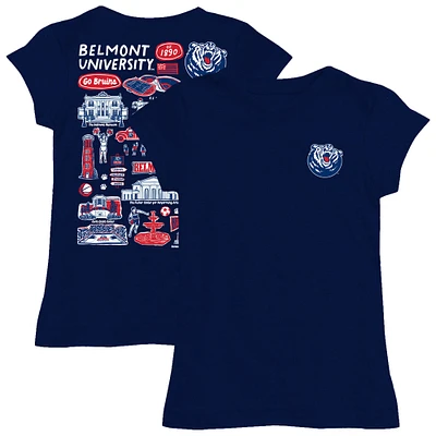 Youth Vive La Fete  Navy Belmont Bruins Impressions Artwork Fitted T-Shirt