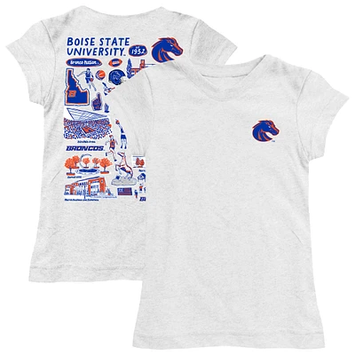Youth Vive La Fete  White Boise State Broncos Impressions Artwork Fitted T-Shirt