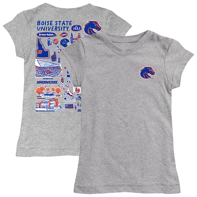 Youth Vive La Fete  Heather Gray Boise State Broncos Impressions Artwork Fitted T-Shirt