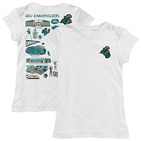 Youth Vive La Fete  White Coastal Carolina Chanticleers Impressions Artwork Fitted T-Shirt