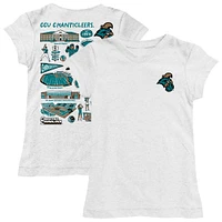 Youth Vive La Fete  White Coastal Carolina Chanticleers Impressions Artwork Fitted T-Shirt