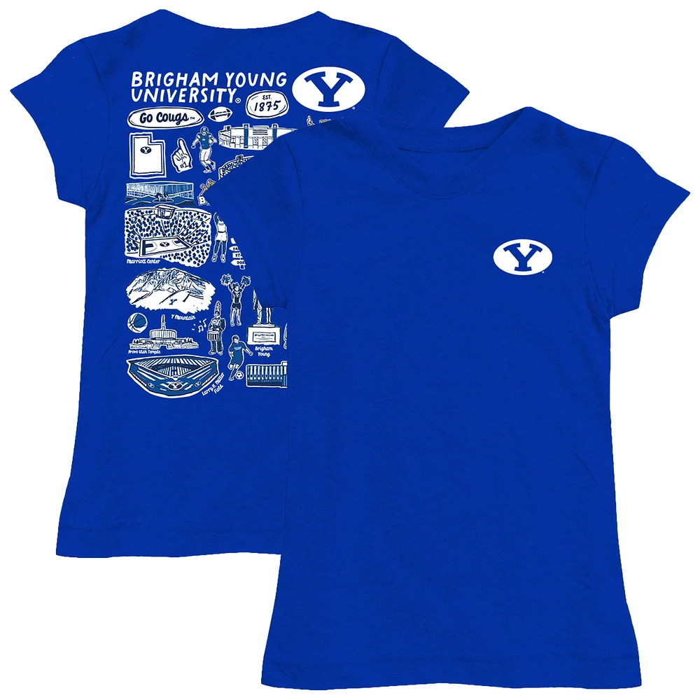 Youth Vive La Fete  Royal BYU Cougars Impressions Artwork Fitted T-Shirt