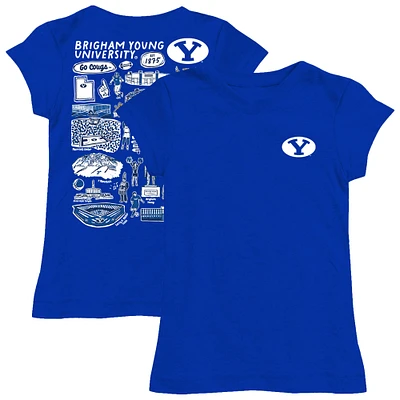 Youth Vive La Fete  Royal BYU Cougars Impressions Artwork Fitted T-Shirt