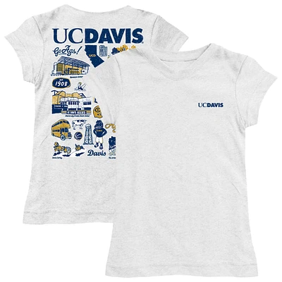 Youth Vive La Fete  White UC Davis Aggies Impressions Artwork Fitted T-Shirt