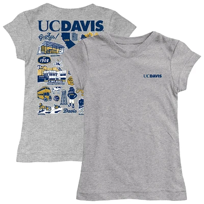 Youth Vive La Fete  Heather Gray UC Davis Aggies Impressions Artwork Fitted T-Shirt