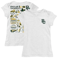 Youth Vive La Fete  White Baylor Bears Impressions Artwork Fitted T-Shirt