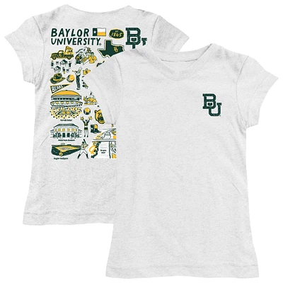 Youth Vive La Fete  White Baylor Bears Impressions Artwork Fitted T-Shirt