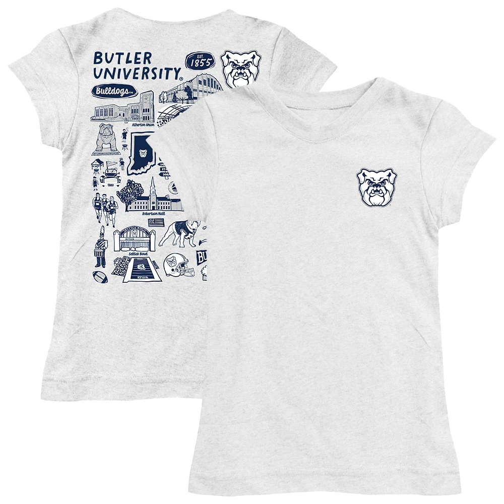 Youth Vive La Fete White Butler Bulldogs Impressions Artwork Fitted T-Shirt