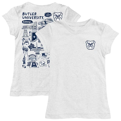 Youth Vive La Fete  White Butler Bulldogs Impressions Artwork Fitted T-Shirt