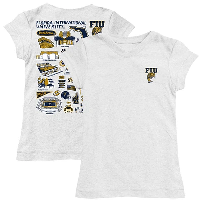 Youth Vive La Fete  White FIU Panthers Impressions Artwork Fitted T-Shirt