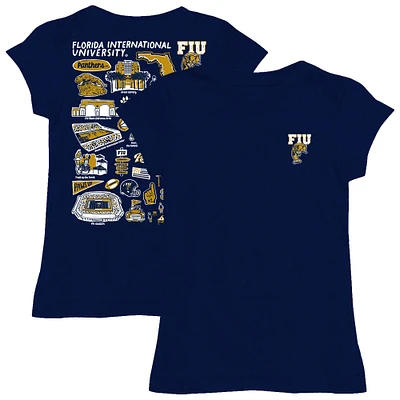 Youth Vive La Fete  Navy FIU Panthers Impressions Artwork Fitted T-Shirt