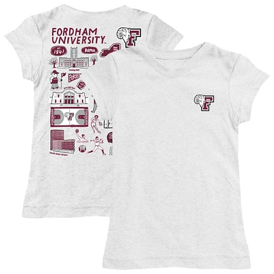 Youth Vive La Fete  White Fordham Rams Impressions Artwork Fitted T-Shirt