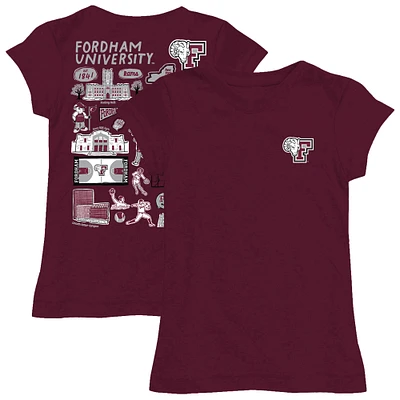 Youth Vive La Fete  Maroon Fordham Rams Impressions Artwork Fitted T-Shirt