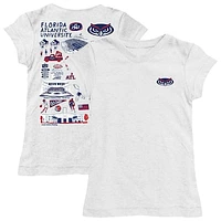 Youth Vive La Fete  White Florida Atlantic Owls Impressions Artwork Fitted T-Shirt