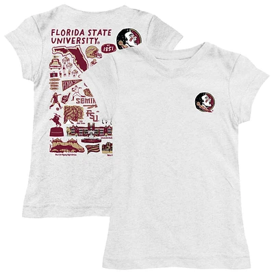 Youth Vive La Fete  White Florida State Seminoles Impressions Artwork Fitted T-Shirt