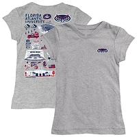 Youth Vive La Fete  Heather Gray Florida Atlantic Owls Impressions Artwork Fitted T-Shirt