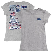 Youth Vive La Fete  Heather Gray Florida Atlantic Owls Impressions Artwork Fitted T-Shirt