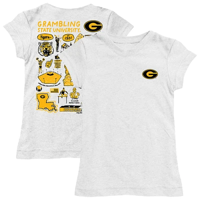 Youth Vive La Fete  White Grambling Tigers Impressions Artwork Fitted T-Shirt