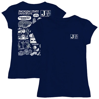 Youth Vive La Fete  Navy Jackson State Tigers Impressions Artwork Fitted T-Shirt