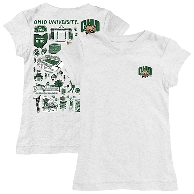 Youth Vive La Fete  White Ohio Bobcats Impressions Artwork Fitted T-Shirt