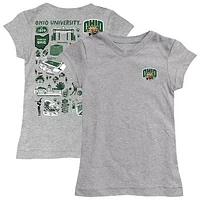 Youth Vive La Fete  Gray Ohio Bobcats Impressions Artwork Fitted T-Shirt