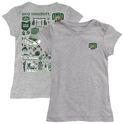 Youth Vive La Fete  Gray Ohio Bobcats Impressions Artwork Fitted T-Shirt
