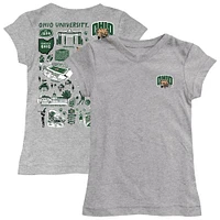 Youth Vive La Fete  Gray Ohio Bobcats Impressions Artwork Fitted T-Shirt