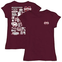 Youth Vive La Fete  Maroon Mississippi State Bulldogs Impressions Artwork Fitted T-Shirt