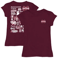 Youth Vive La Fete  Maroon Mississippi State Bulldogs Impressions Artwork Fitted T-Shirt