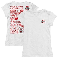 Youth Vive La Fete  White Ohio State Buckeyes Impressions Artwork Fitted T-Shirt