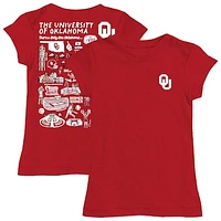 Youth Vive La Fete  Crimson Oklahoma Sooners Impressions Artwork Fitted T-Shirt