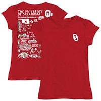 Youth Vive La Fete  Crimson Oklahoma Sooners Impressions Artwork Fitted T-Shirt