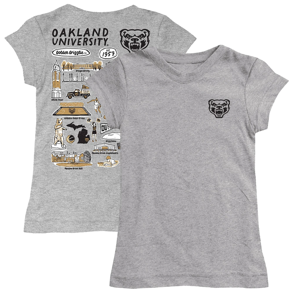 Youth Vive La Fete Gray Oakland Golden Grizzlies Impressions Artwork Fitted T-Shirt