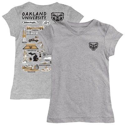 Youth Vive La Fete  Gray Oakland Golden Grizzlies Impressions Artwork Fitted T-Shirt