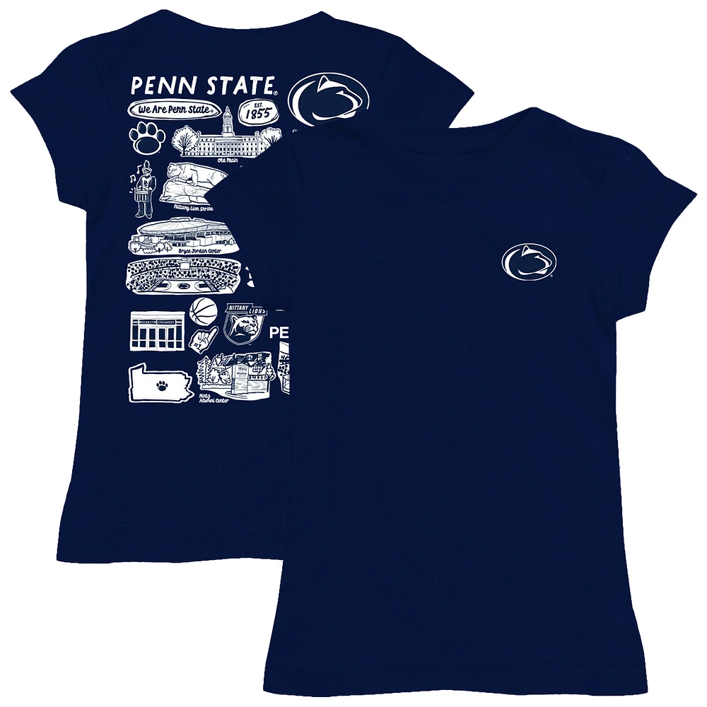 Youth Vive La Fete  Navy Penn State Nittany Lions Impressions Artwork Fitted T-Shirt