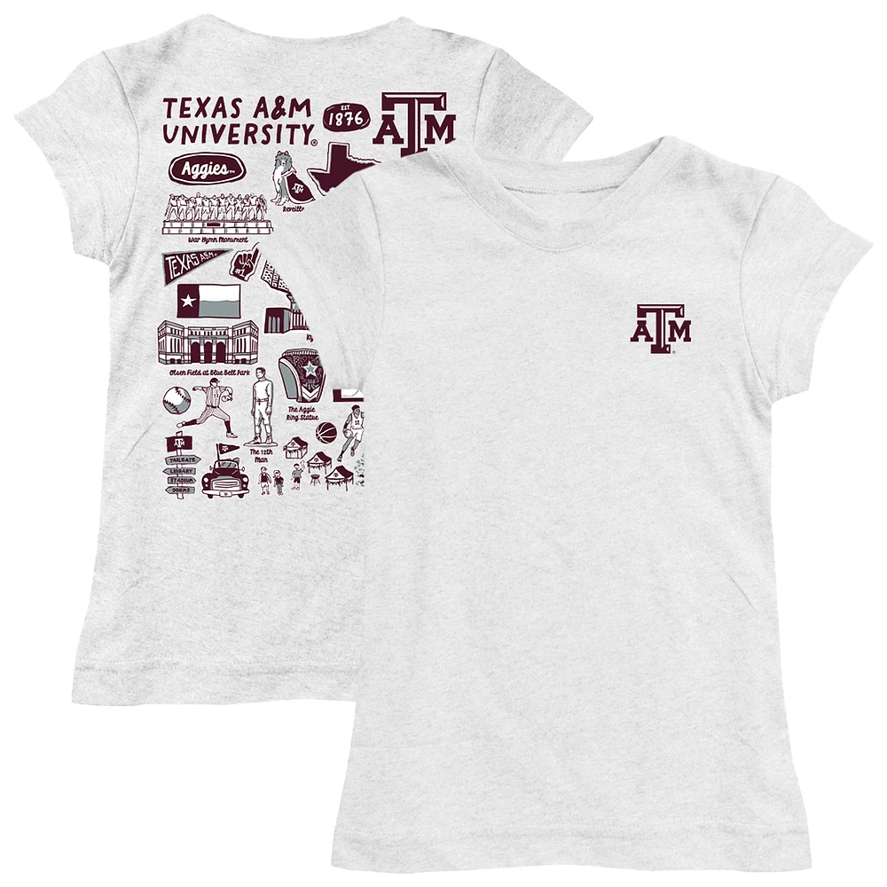 Youth Vive La Fete White Texas A&M Aggies Impressions Artwork Fitted T-Shirt